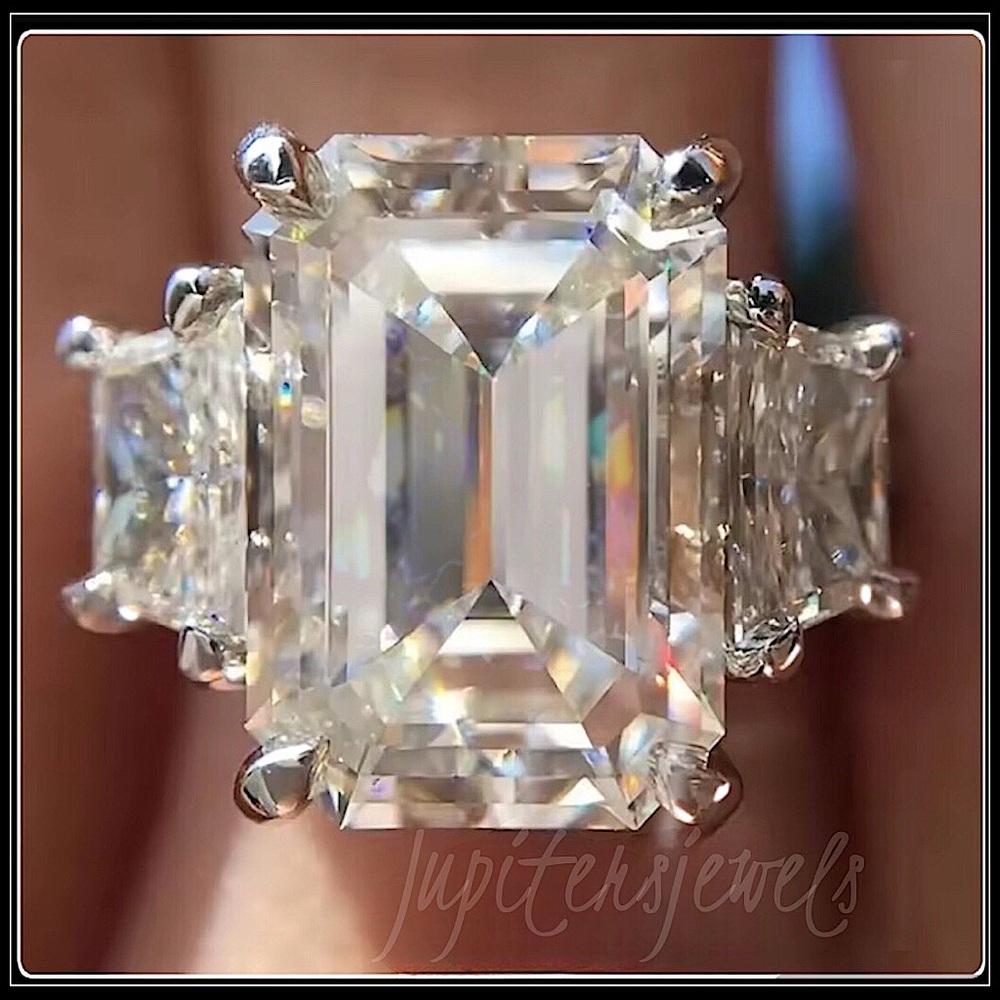 NEW SQUARE CUT PRINCESS SIMULATED DIAMOND RING 5